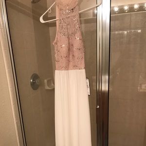 Prom gown white and beige